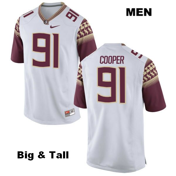 Men's NCAA Nike Florida State Seminoles #91 Robert Cooper College Big & Tall White Stitched Authentic Football Jersey GHC2769JX